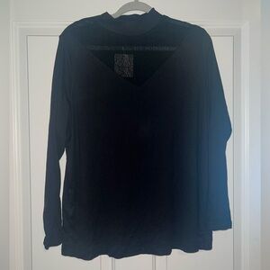 Bloomchic black long sleeve mock neck shirt